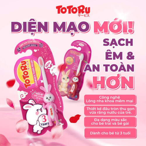 Bàn Chải Đánh Răng Trẻ Em Totoru Rabbit - Lông Nha Khoa Cho Bé Từ 3 Tuổi