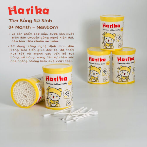 Tăm Bông Sơ Sinh Harika Thân Giấy Kháng Khuẩn - Premium 0+